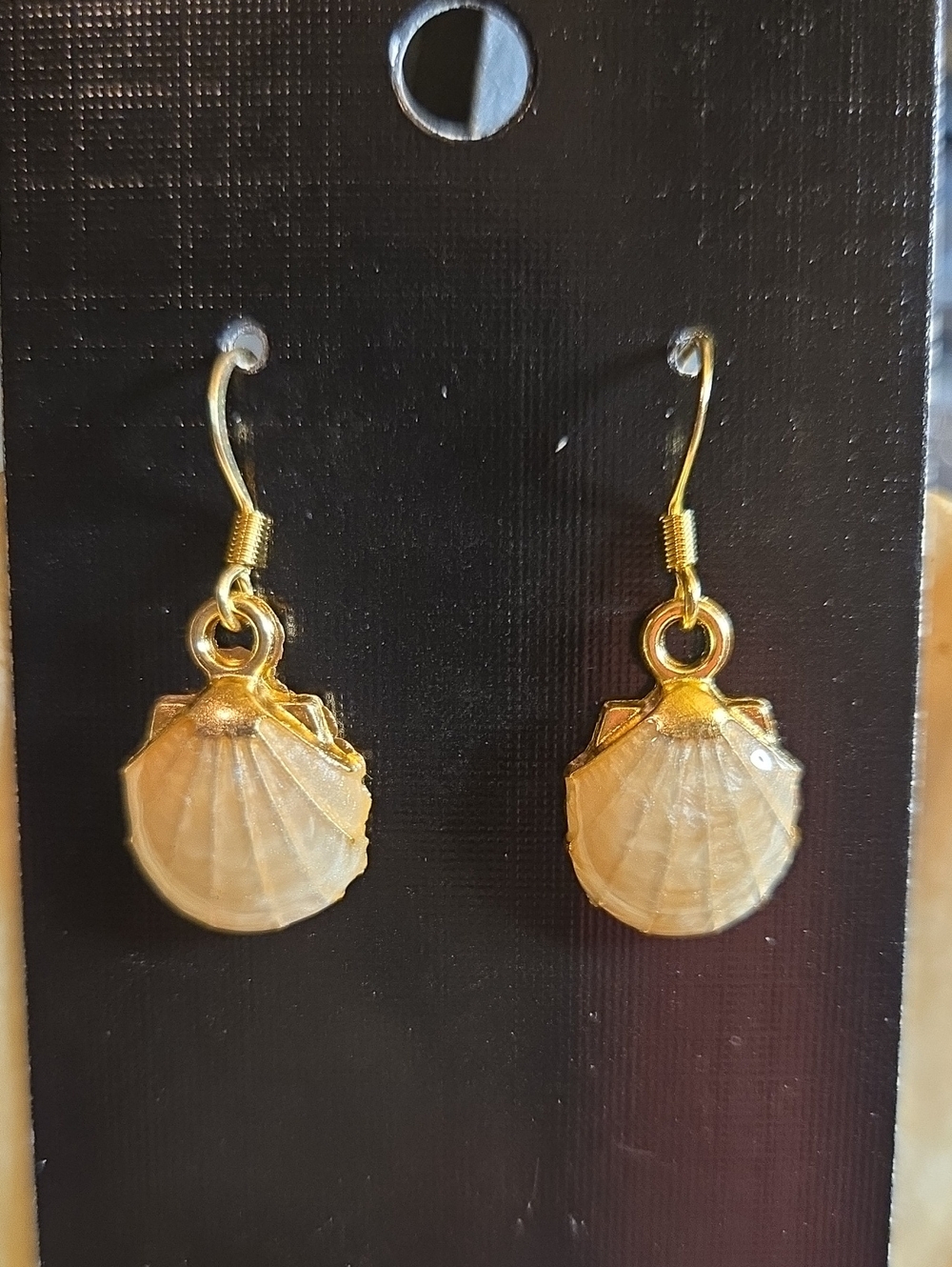 Gold Shell Dangle Earrings - Women Jewelry
